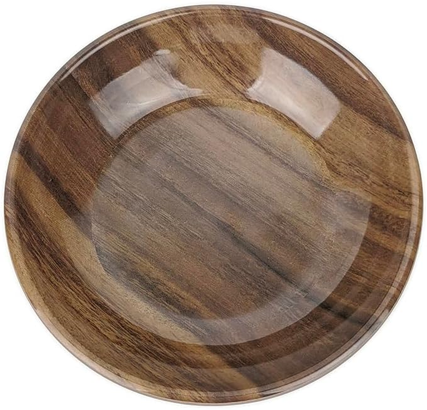 Cattitude Cat Saucer Melamine Acacia Wood, Wood - Cat Bowl, Gloss Finish, 100% Bpa-Free, Durable, Dishwasher-Safe, Non-Slip Base image number 1