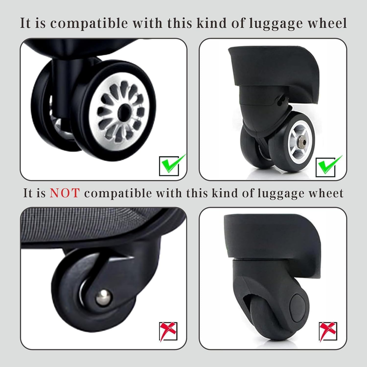 MKUCCD Luggage Wheel Cover Protectors, 8 Pcs Silicone Noise Reducing Wheel Covers, Abrasion and Shock Absorbing image number 4