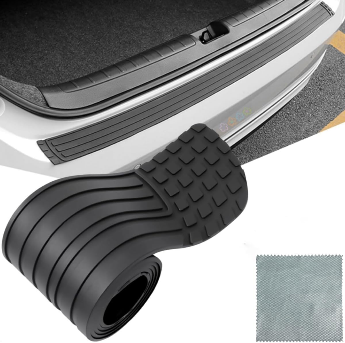 Car Rear Bumper Protector,Auto Anti-Scratch Collosion Rubber Trunk Door Entry Guards,Ywbfove 41 X 3.4 Inch Trimmable,Universal Non-Slip Exterior,Accessories for Most Cars and Suv(Black) image number 2