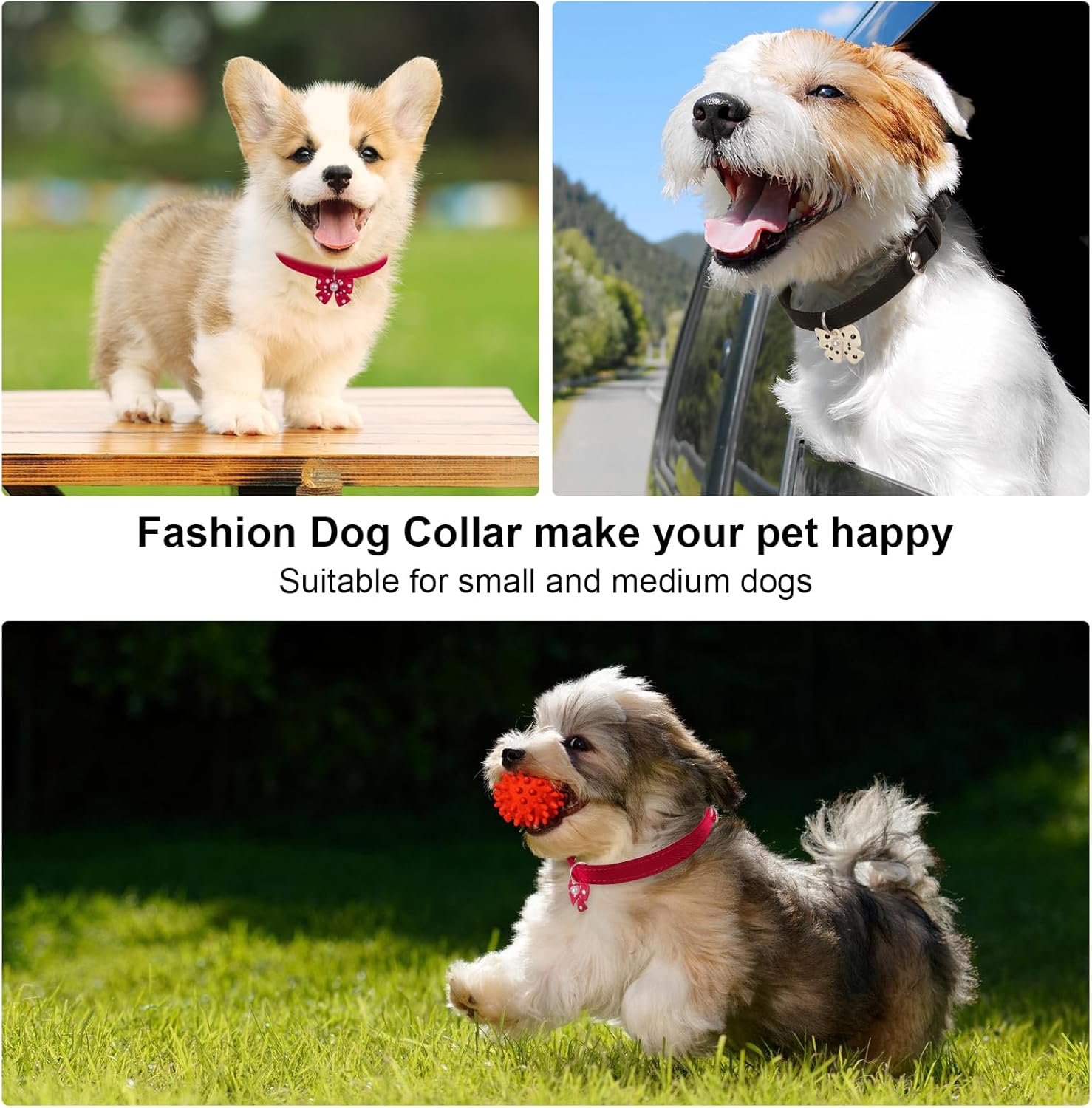 HOWWFALY Dog Collar and Cat Chain Necklace Adjustable Tie Necklace for Small Pets Cats Kitten Pupp (Red, S) image number 7