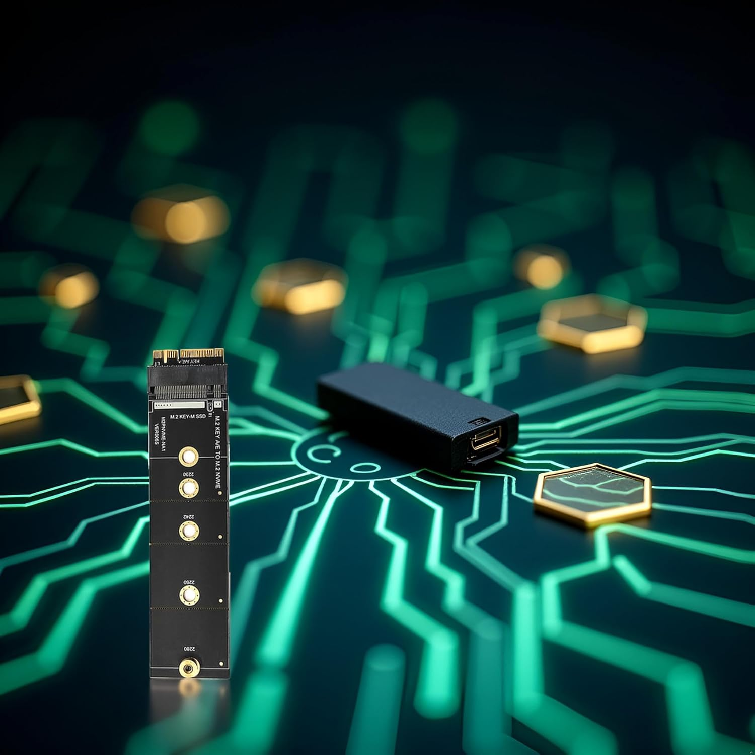 Black Wireless for M.2 A/E for Key Slot to for M.2 for M for Key Wifi Bluetooth-Compatible Adapter for Nvme PCI for Express M.2 Nvme Ssd Adapter Card M2 Key A-E to M2 NVME Adapter Converter Card To image number 2