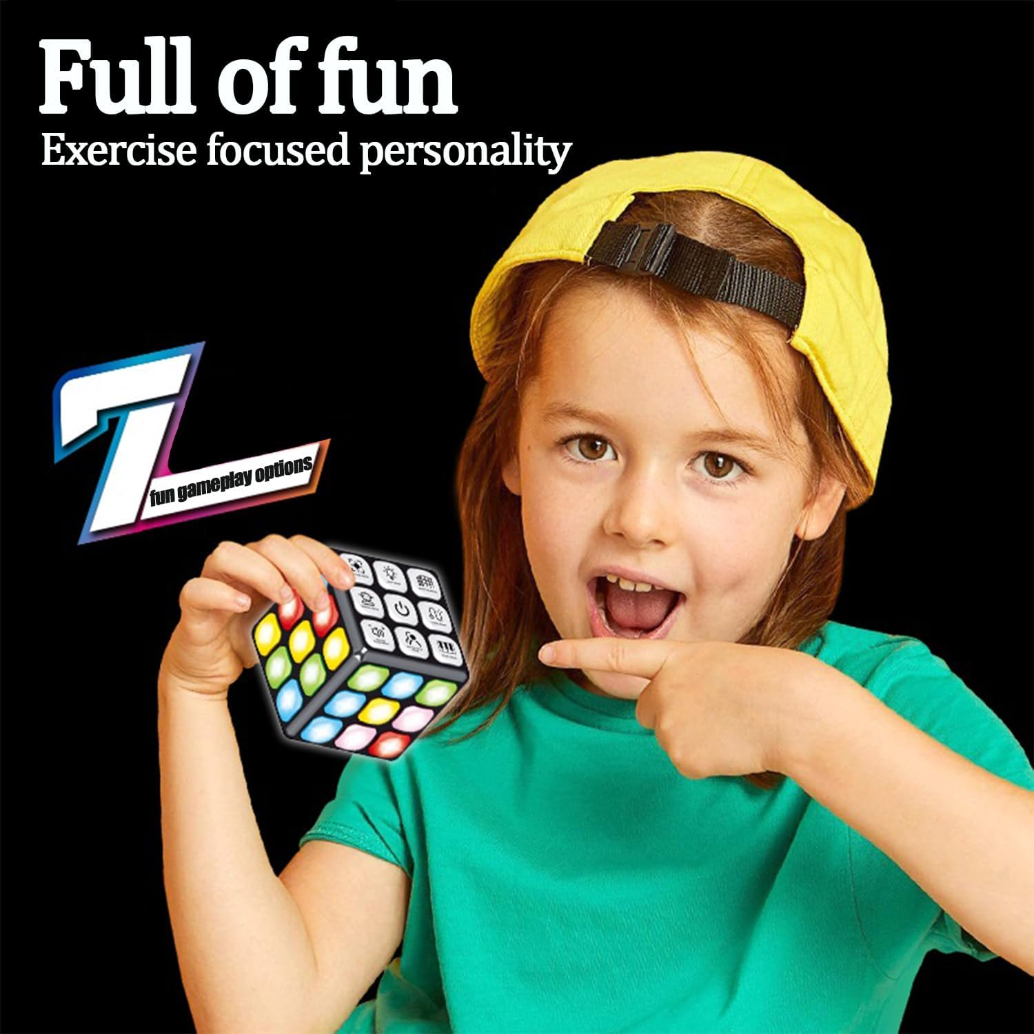 TISSNANY 7-In-1 Electronic Memory Brain Training Cube, Handheld Educational Toys for Kids Ages 6-12, Portable Sensory Games for Boys & Girls, Learning Gifts for Birthdays/Christmas/Party image number 6