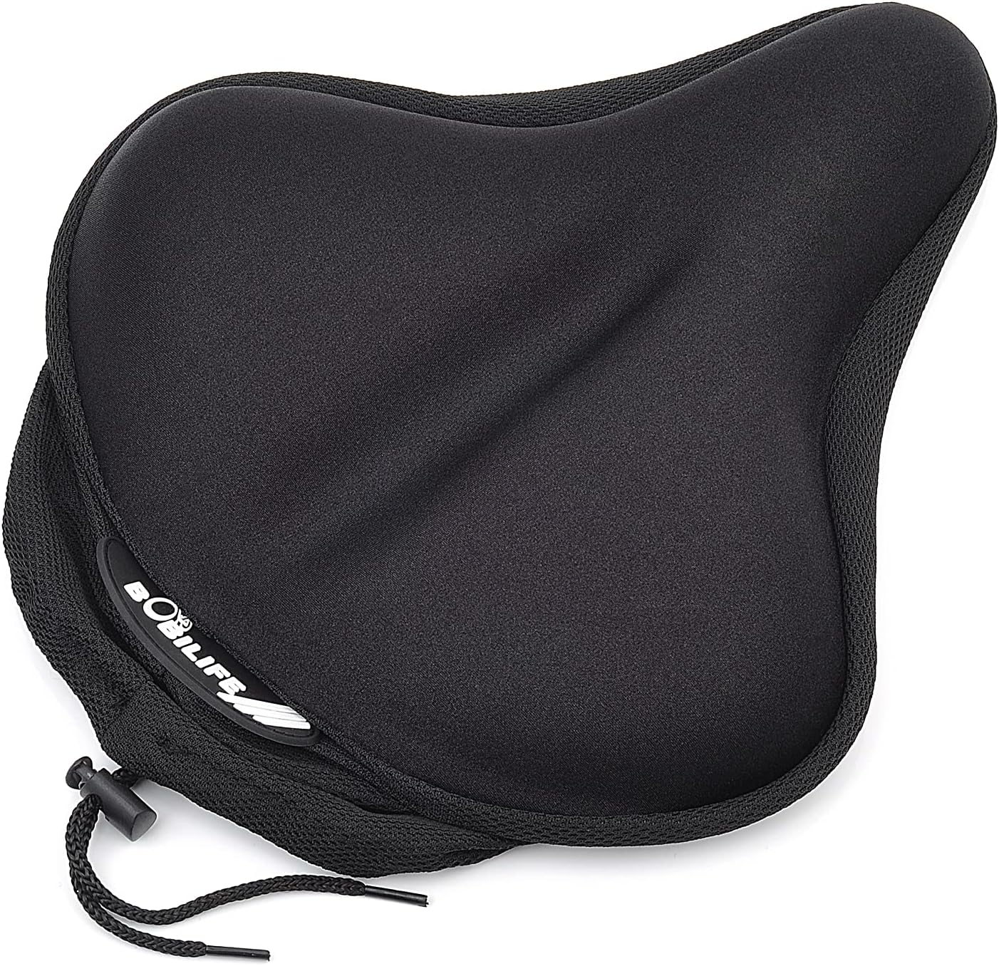 Thick & Wide Gel Bike Seat Cushion Cover Pad with Rainproof Cover - Comfortable Silicone Gel Memory Foam Bicycle Saddle Seat Cushion Cover Pad with UV Protection Waterproof Cover image number 3