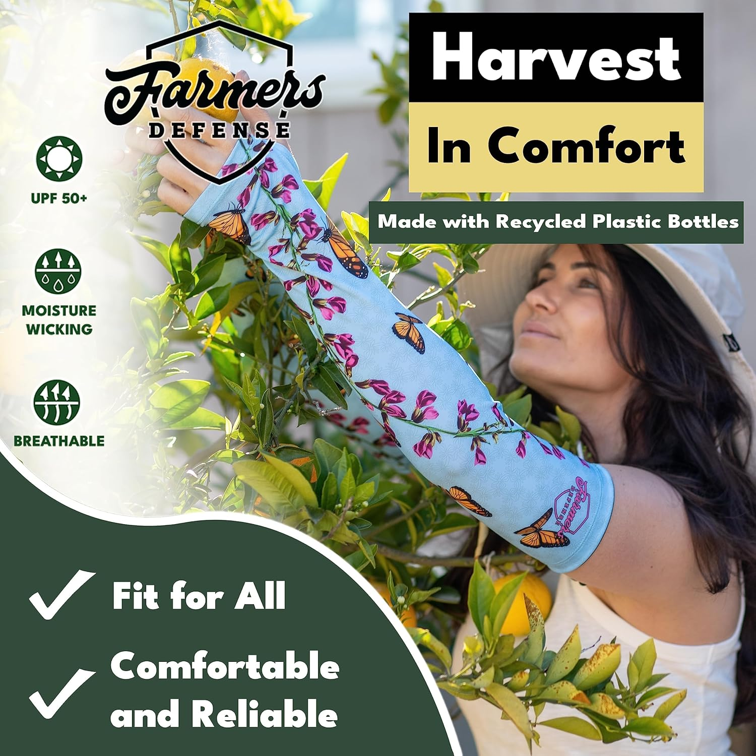 FARMER'S DEFENSE Sleeves: Anti-Scratch Sleeve for Skin & UV Sun Protection - for Gardening Harvesting Sports Outdoors -Unisex image number 3