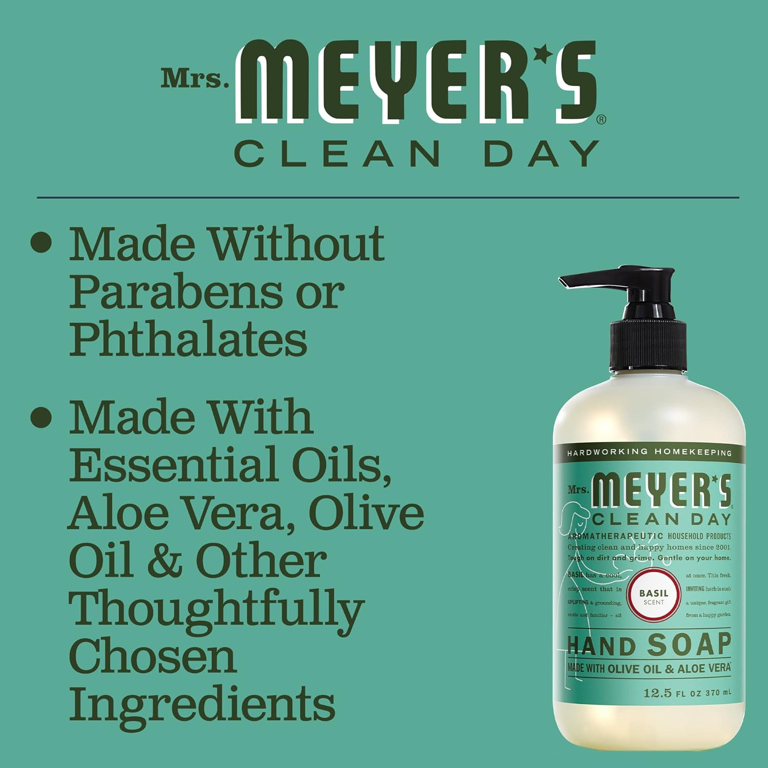 Mrs. Meyer'S Liquid Hand Soap Refill, Basil, 33 Ounce image number 5