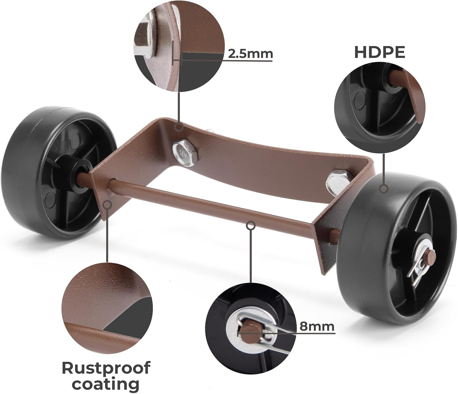 Outdoor Heater Replacement Parts, Upgraded Version Patio Heater Wheel Kit(Sturdy Solid Wheels), Universal Movable Wheel Suitable for Most Outdoor round Stand up Propane Heater image number 2