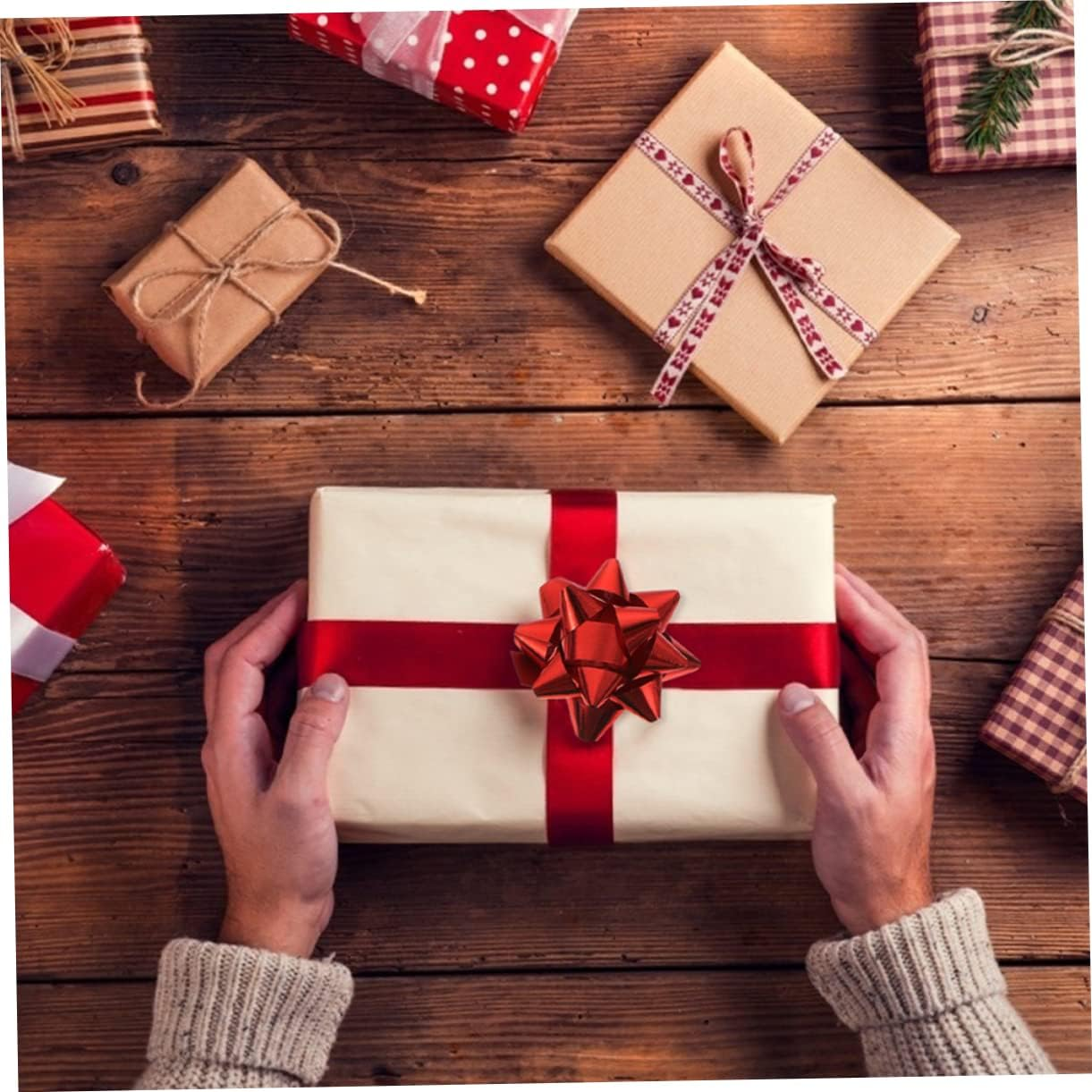 150Pcs Self-Adhesive Star Bows for Wrapping Christmas Presents Bow Xmas Pull Bows Birthday Wrapping Bow Christmas Tree Decorations Xmas Bows for Wrapping image number 5