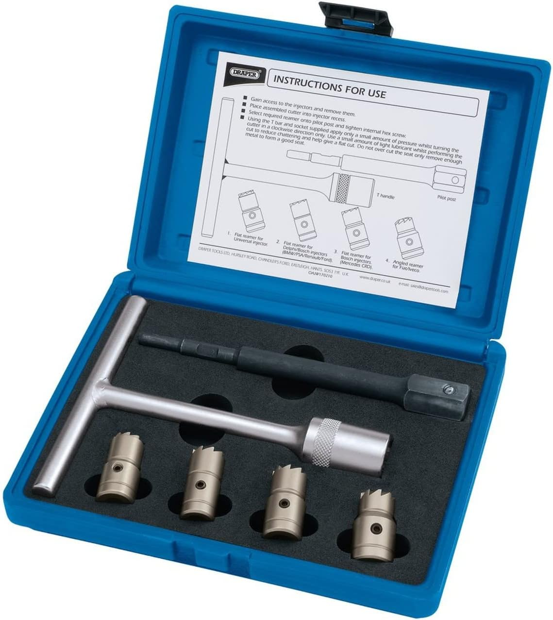 Draper 30823 Expert Diesel Injector Seat Cutter Set (6 Pieces) image number 2
