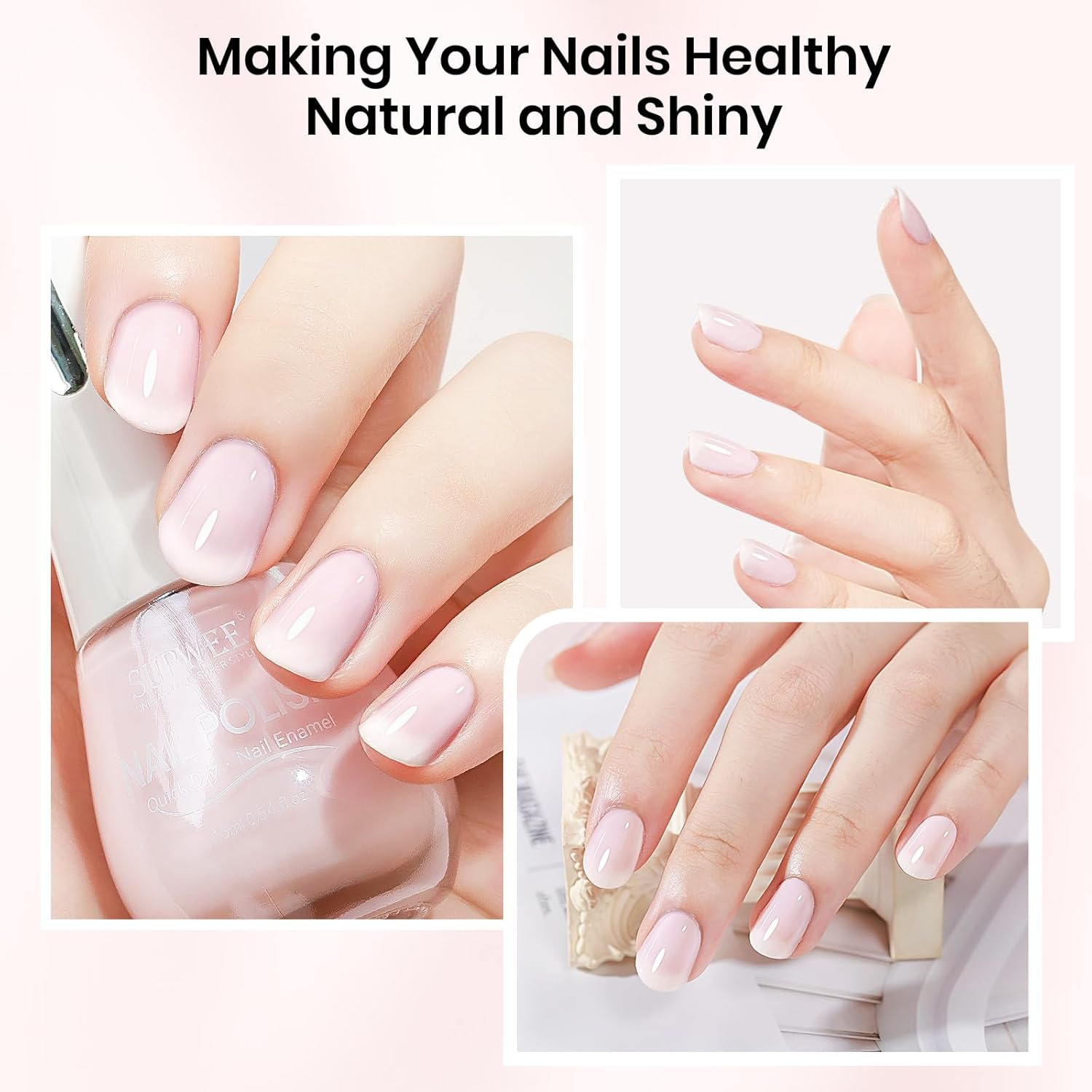 16Ml Nail Strengthener Multifunctional Quick Dry Nail Polish Nail Hardener and Repair and Growth Nails Care for Thin and Damaged Nails Manicure Salon Home - Nude- U044 image number 6