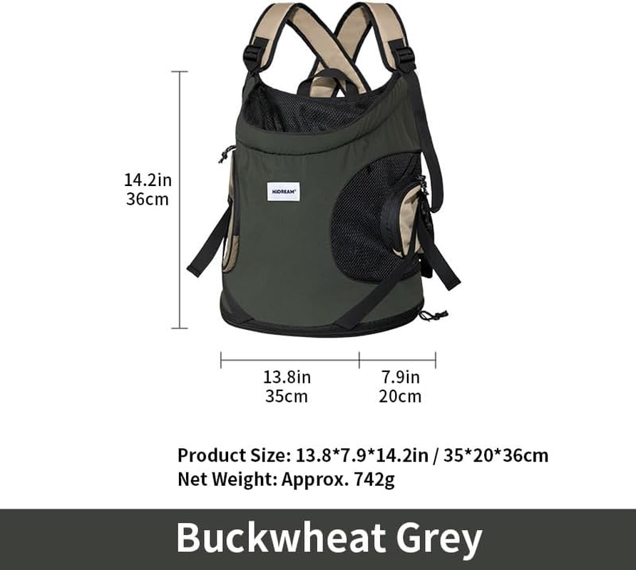 LIFEBEA Pet Front Carrier Cat Bag Blackout Breathable Chest Travel Bag Warm and Portable Dog Front Carry Pouch Tote Bag Backpack (Buckwheat Gray) - Milk Brown image number 5
