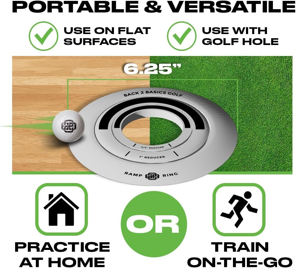 3-Piece Putting Ring Set, Putting Green Indoor Ramp Ring & Hole Reducers for Ultimate Precision Golf Practice, Usabe for Indoor Golf Hitting Mat & Putting Green Outdoor, Golfing Gifts for Men & Women