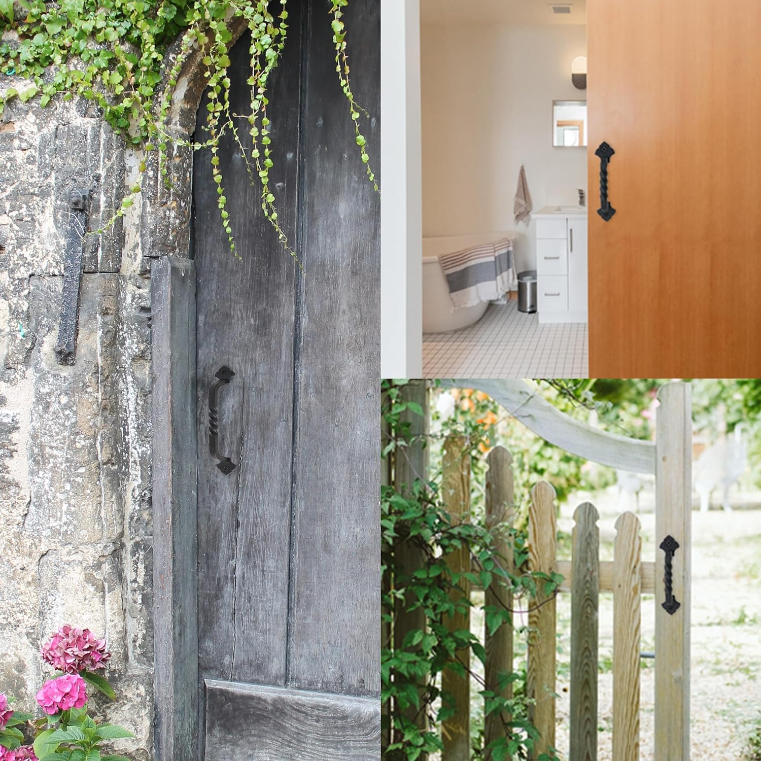 OVOV 4 Pack Barn Door Pull Handle Hardware for Wooden Garden Gate Shed Cabinet Door (4Pcs 5Inch) image number 6