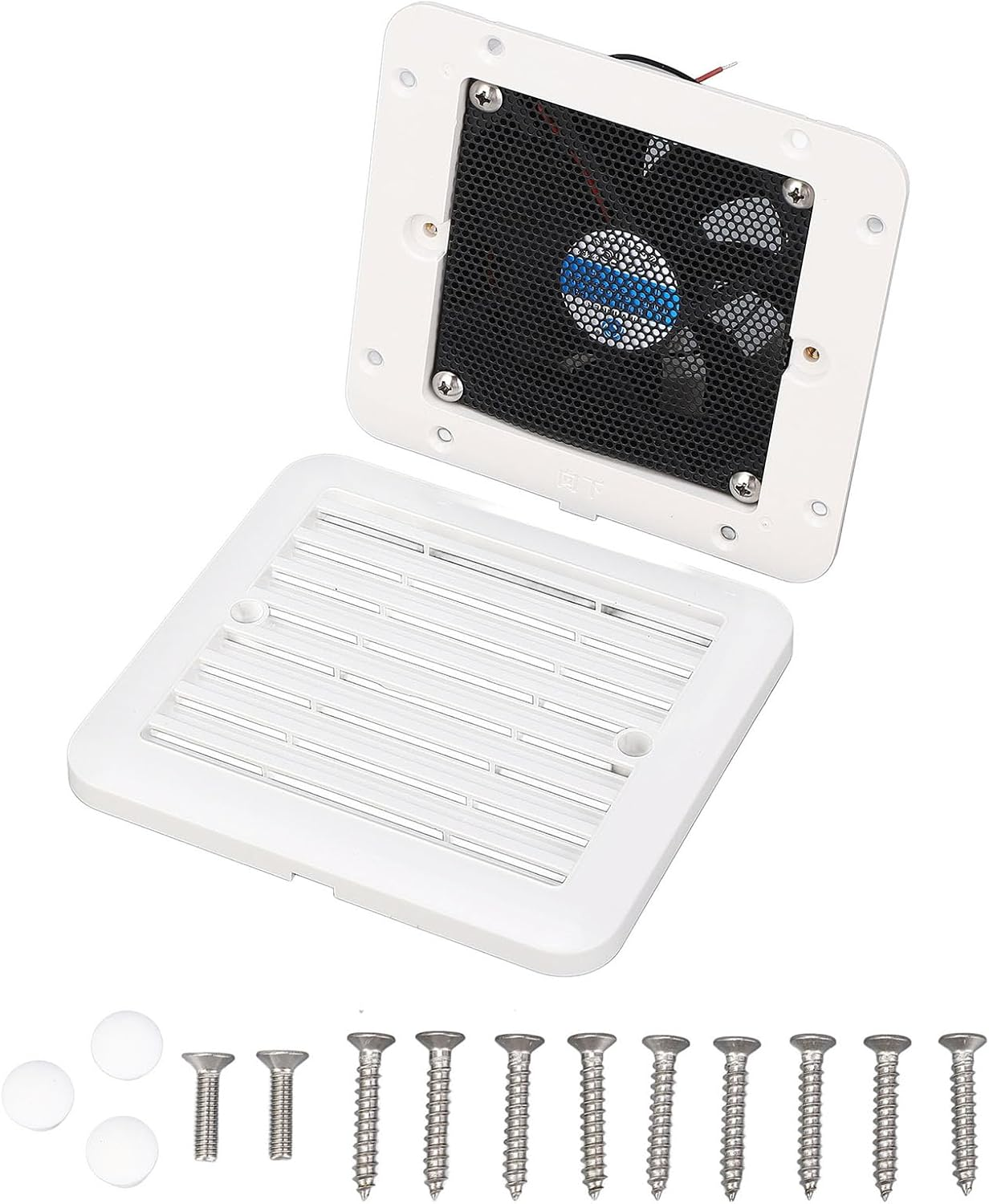 RV Side Vent Fan, 4.8W 12V Vent Fan One Way Side Air Vent Ventilation Exhaust Fan Low Noise Side Air Vent Fan, Exhaust Fan for Motorhome Caravan Trailer Boat Marine, 5.51X5.12In image number 5