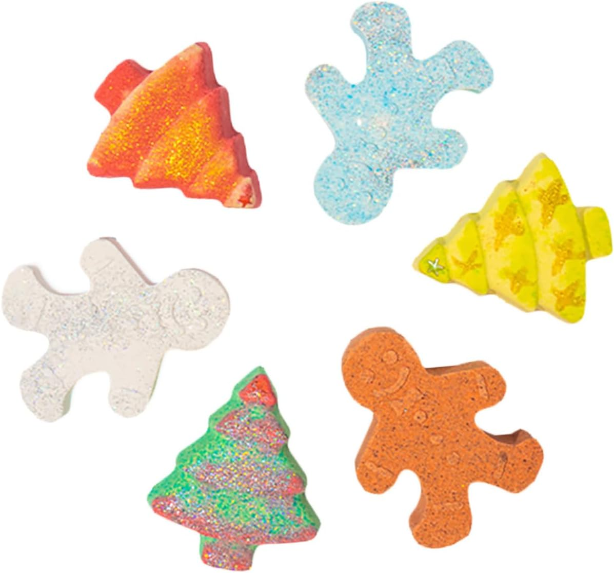 NULYLU 6Pcs Gingerbread Man Bath Salt Christmas Themed Aromatherapy Bathing for Boys and Girls Rich Foaming Shower Salt for Relaxing and Foot Soaks image number 4