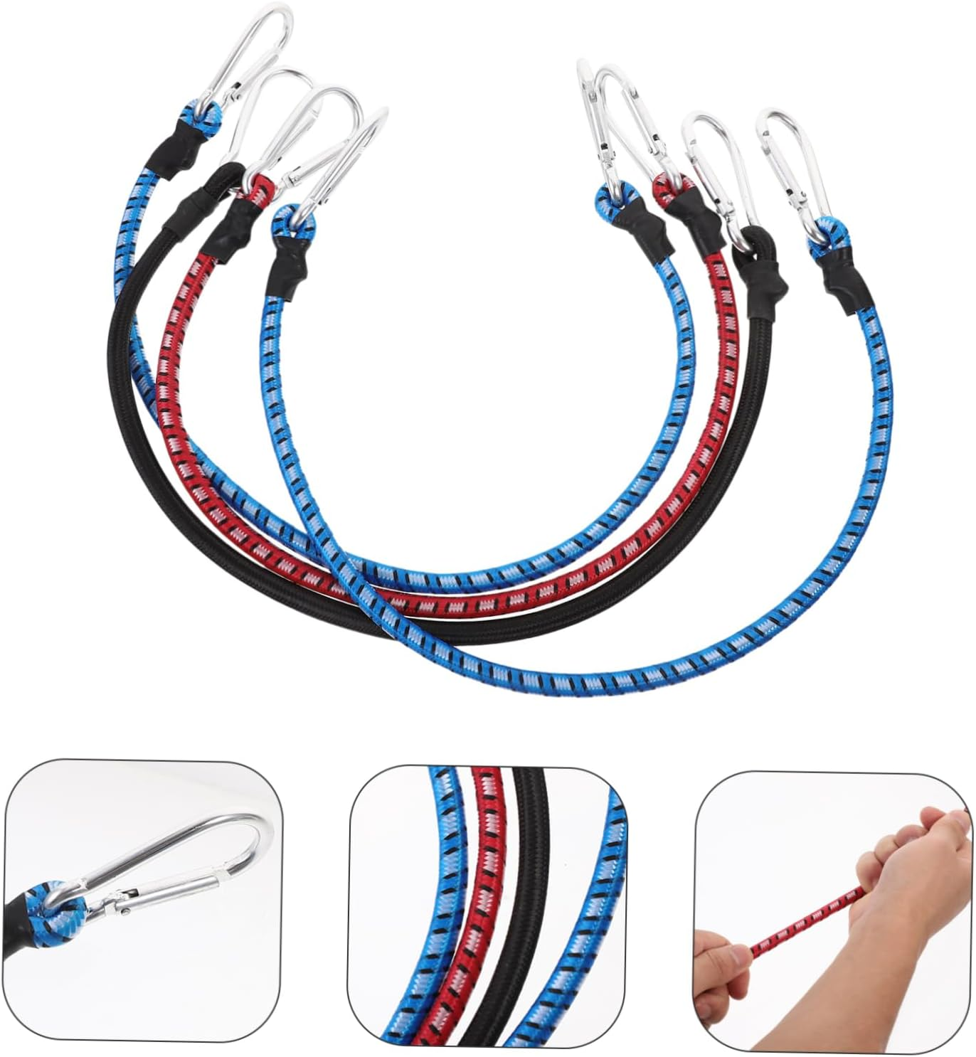 NAMOARLY 4Pcs Luggage Fix Straps for Secure Camping Storage Elastic Ties for Car Roof Rack Van Trailer for Luggage and Cargo Transport image number 2