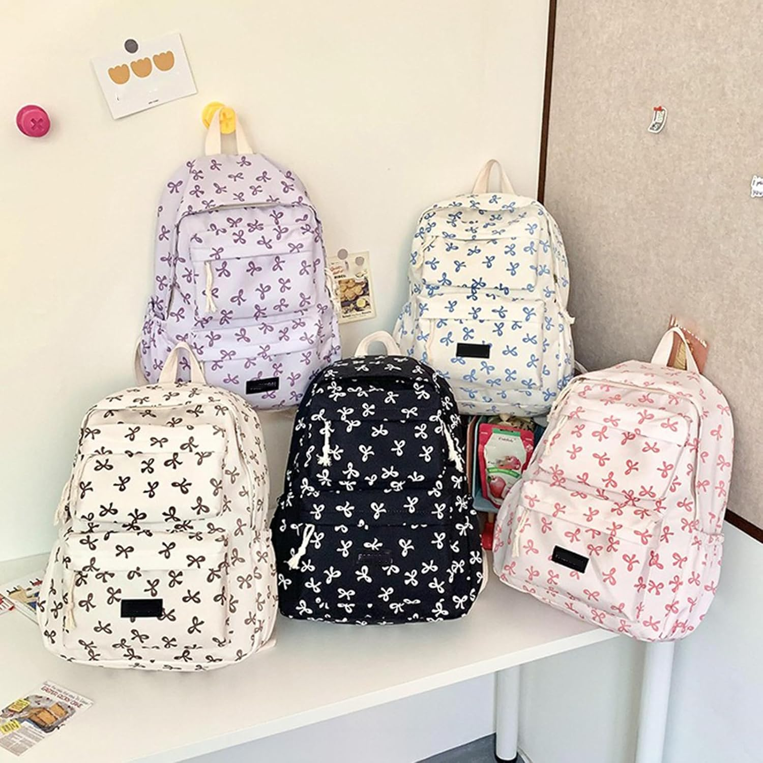 Bow Backpack for Women Girl, Cute Kawaii Aesthetic Travel Daypack, Y2K Preppy Backpack Bag - Blue A image number 2