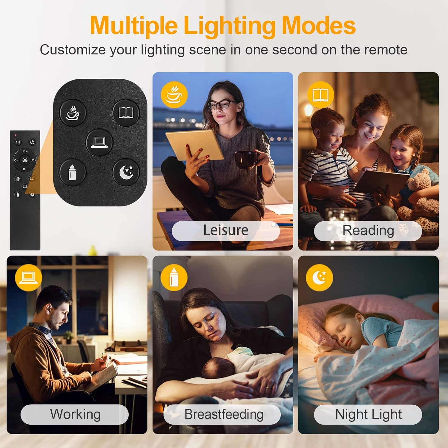 OUTON 30W 3000LM LED Uplighter Floor Lamp, Super Bright 4 Colour Temperatures Dimmable Standing Lamp with Remote & Touch Control, 1H Timer Tall Torchiere Lamp for Living Room Bedroom Office, Black