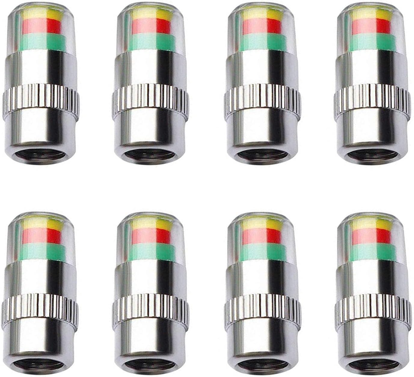 ANKIA 8Pcs 2.4Bar 36PSI Car Tire Pressure Monitor Valve Stem Caps Sensor Indicator 3 Color Eye Alert
