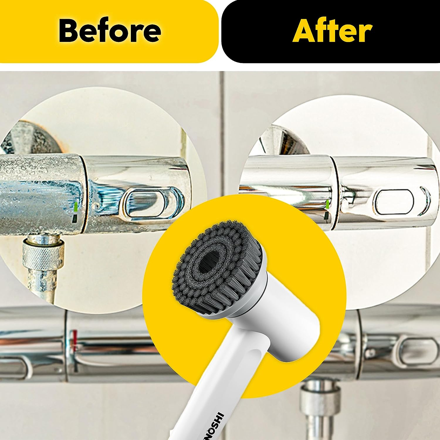 Synoshi round Brush Heads (2 Units) for Electric Spin Scrubber | Designed for General Cleaning Tasks image number 3