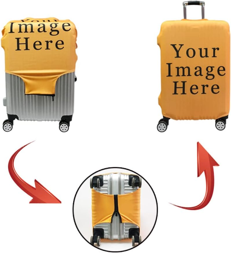 Customize Your Image / Name / Logo Luggage Cover Travel Accessories Funny Realistic Scary Real Spiders Ugly Animals Custom Pets - Trunk Case Apply to 18-32 Inch Suitcase Elastic Protective Covers image number 5