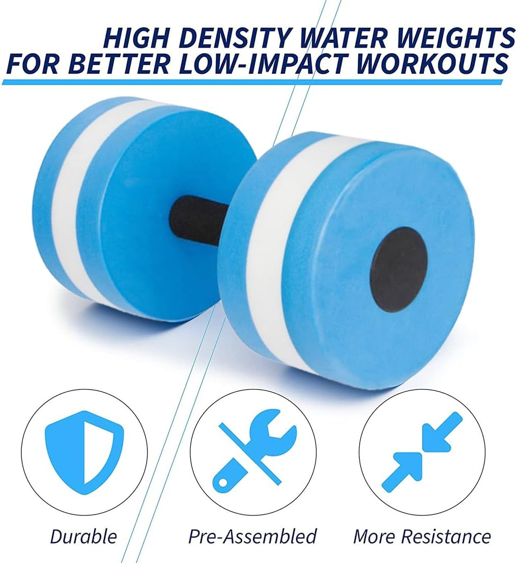 Vivva Aquatic Dumbells Set of 2 Water Dumbells Pool Resistance Water Weight Water Aerobics High-Density Eva-Foam Pool Fitness - Green image number 5