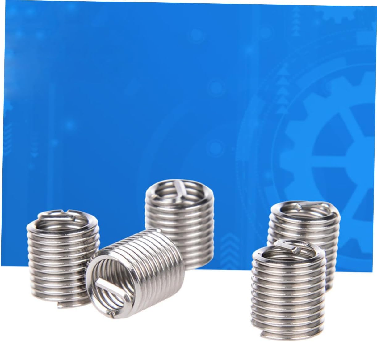 SOLUSTRE 60Pcs Thread Inserts Kit Helicoil Repair Tool Stainless Steel Wire for Automotive Screw Thread Repair image number 1