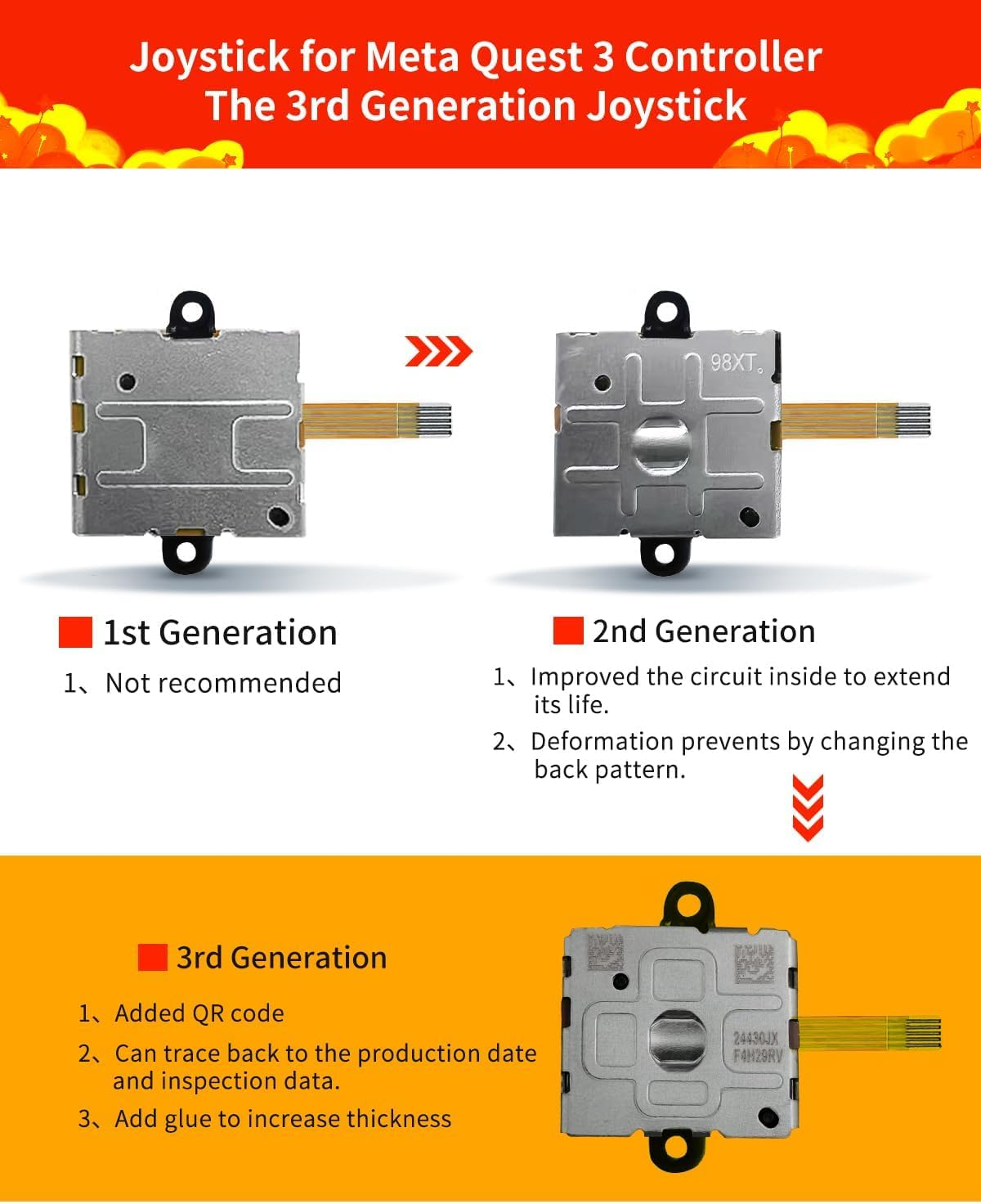 Joystick Replacement Kit for Oculus Quest 2 Controller(9 in One), Oculus Quest 2 Accessories for Oculus Controller, Include 2 Thumb Sticks, T6 Screwdriver, Tweezer, Pry Tool, 4 Thumbstick Grips (9 in One) image number 4
