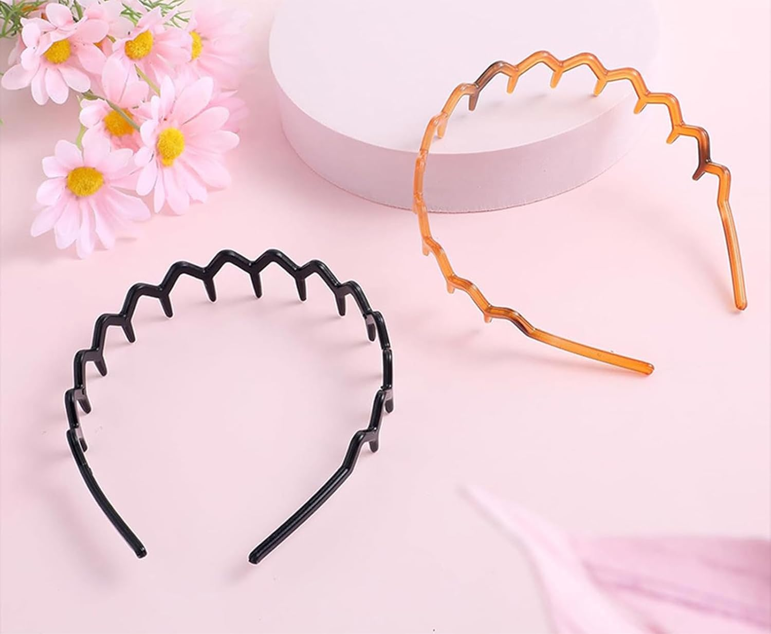 Zigzag Headband, 4 Pieces Zigzag Hair Hoop Shark Tooth Hair Comb Hair Band Plastic Headband Make up Zigzag Headband Non-Slip Head Hoop Fashion Headbands for Women and Girls image number 3