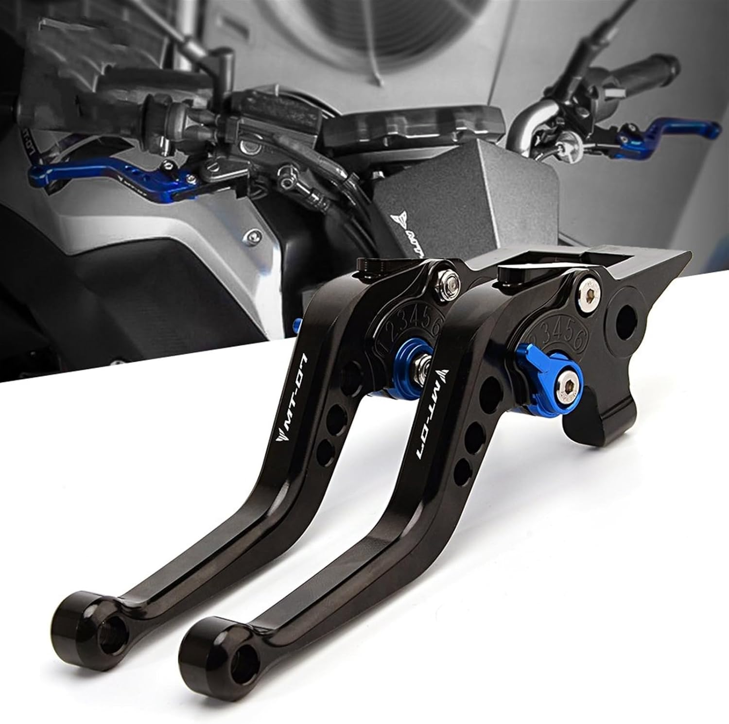 Motorcycle Accessories Brake Clutch Levers for Yamaha MT07 MT 07 FZ07 2014 2015 2016 2017 2018 2019 2020 2021 2022 2023 (Color : Black Blue) image number 2