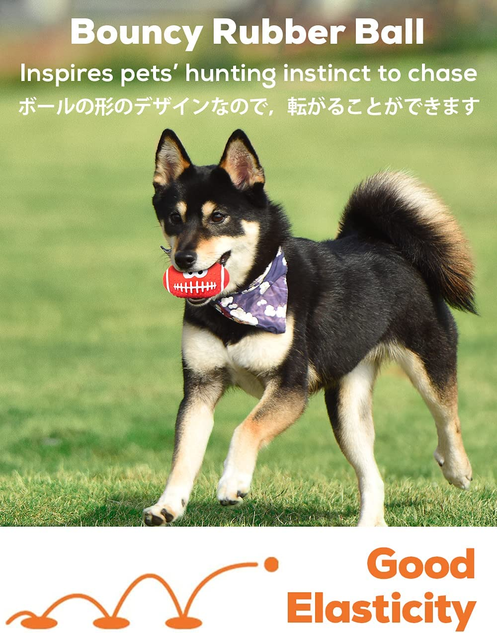 Squeaky Dog Ball (4 Pack) Latex Rubber Dog Squeak Toys, 2.7''/7Cm Soft Bouncy Fetch Balls for Medium Small Pets Interactive Play - 8 Colors image number 5