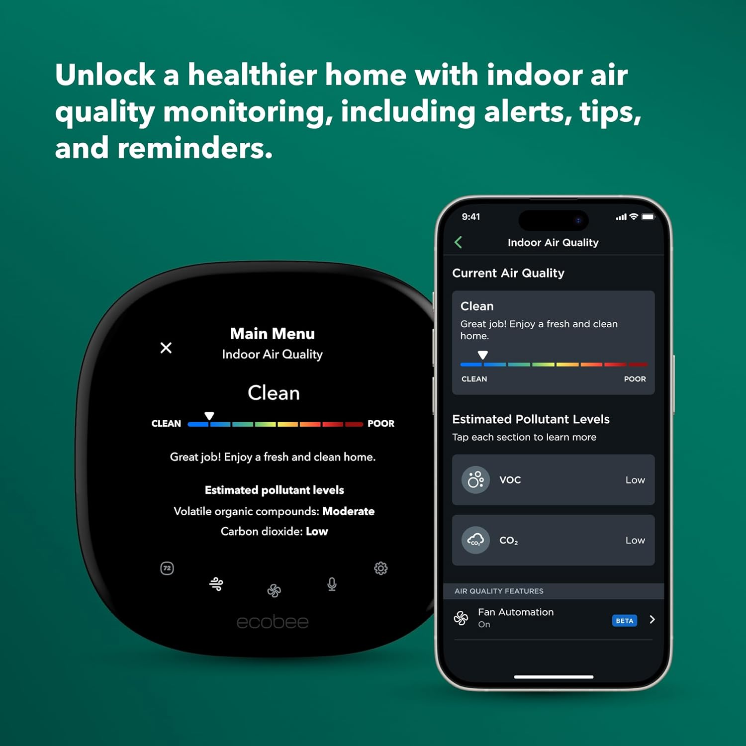 New 2022! Ecobee Smart Thermostat Premium with Siri and Alexa and Built in Air Quality Monitor and Smart Sensor image number 5