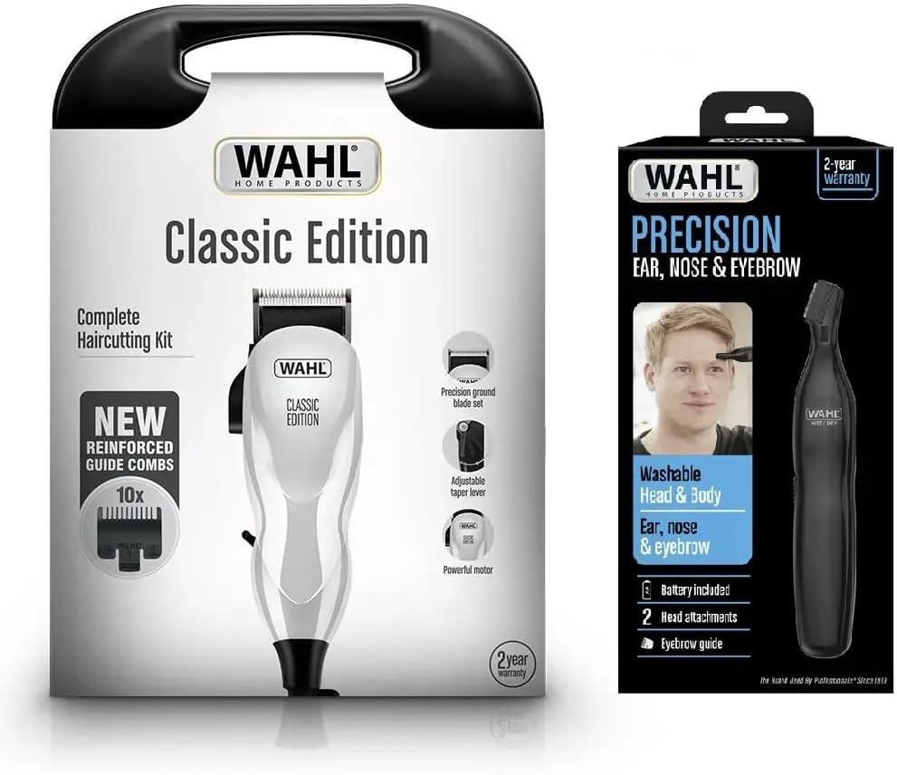 Wahl Classic Edition Professional Kit | 15-Piece Set with 10 Reinforced Guides & Precision Trimmer | SSS HAIR
