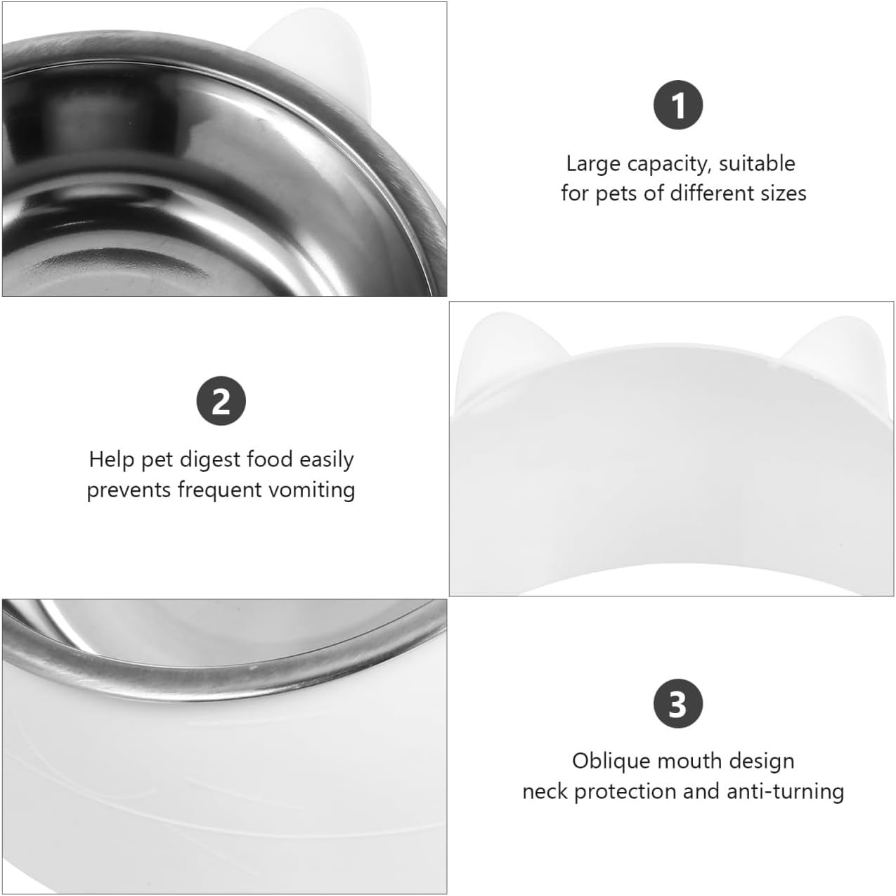 BESPORTBLE Elevated Pet Bowl: Tilted Dog Bowl for Small Dogs & Cats - Detachable Stainless Steel Inner Raised Cat Water Cup Neck Protection for Pets, 200Ml image number 5