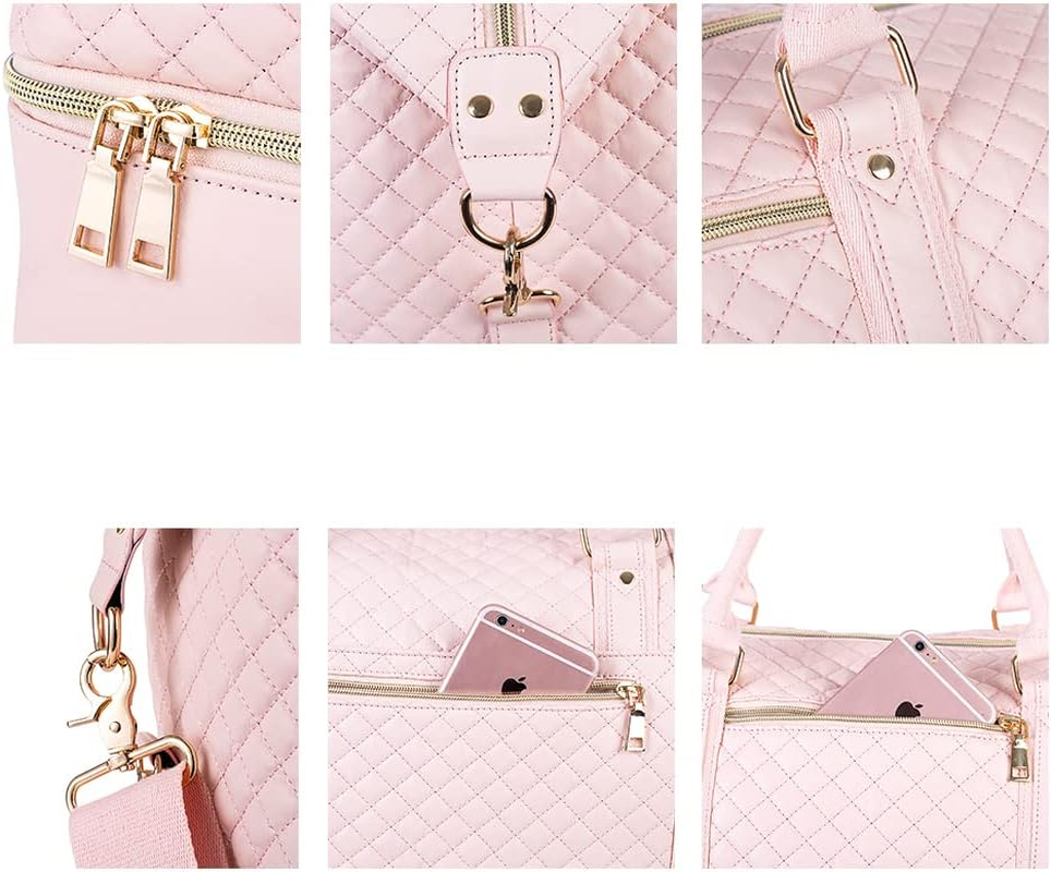 Leather Travel Bag with Shoe Pouch,Weekender Overnight Bag Waterproof PU Leather Large Carry on Bag Travel Tote Duffel Bag for Men or Women image number 1