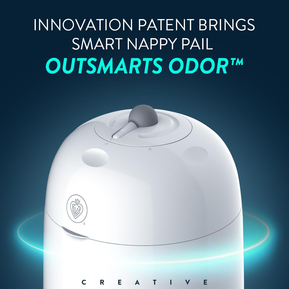 Nappy Bin Patented Diaper Twist'R Bin, Prince Lionheart Nappy Disposable Odor Free, Baby Registry Gift Nursery Essentials, with 2 Refill Bags & 2 Charcoal Sachets image number 1