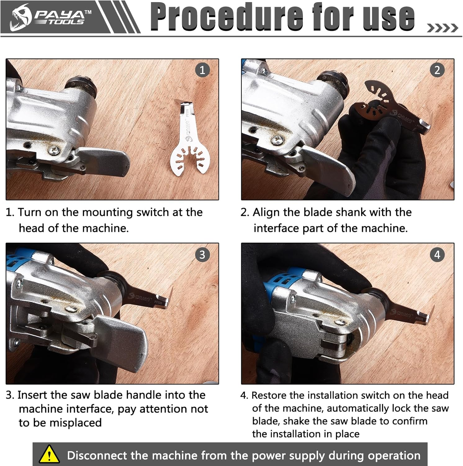 PAYA Multitool Saw Blades Oscillating Blade for Removing Windscreen Sealant Sealant Adhesive Cleaning Knife E-Cut Accessories PY176 2-Piece Set image number 4