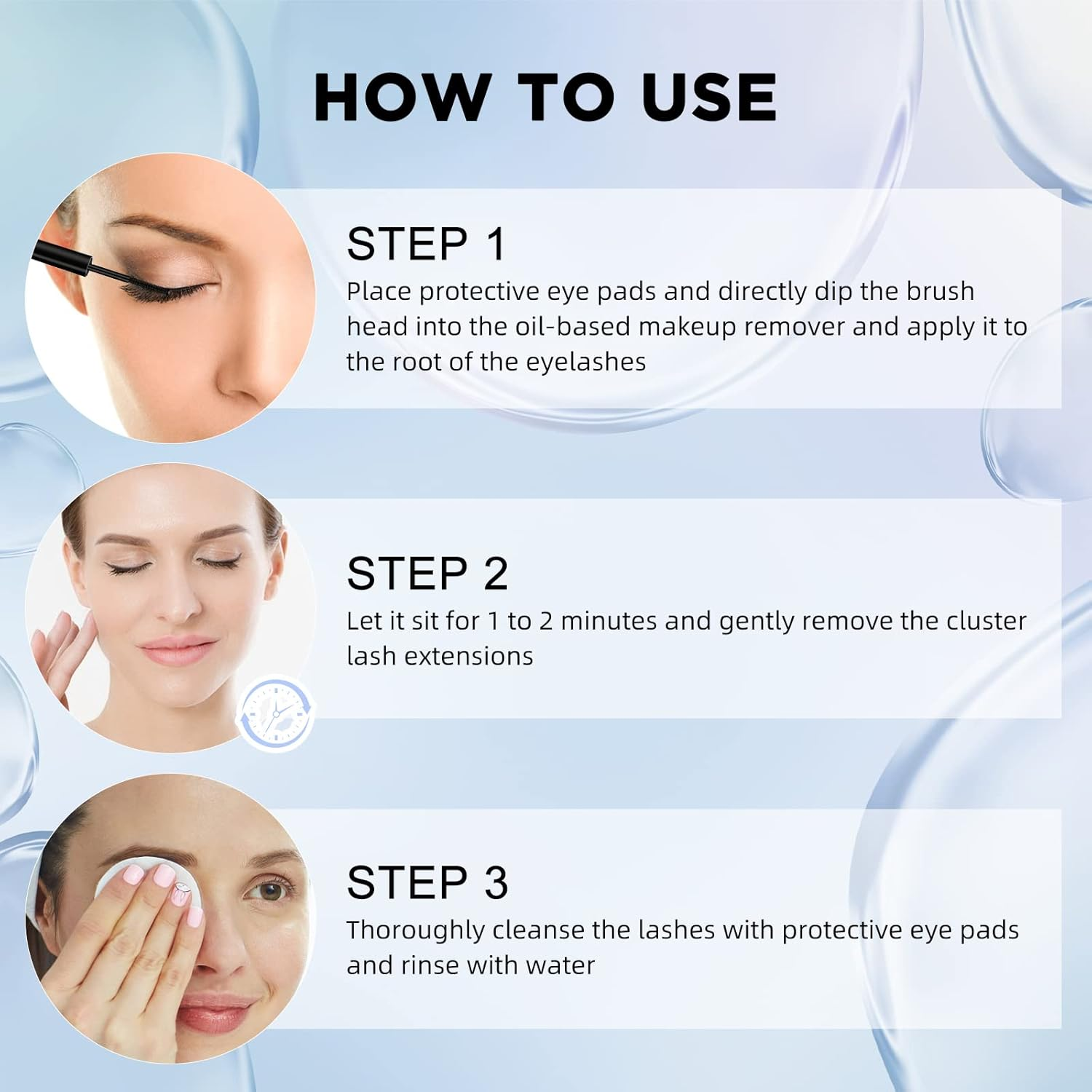 QUEWEL Lash Clusters Glue Remover 5Ml Eyelash Clusters Remove Cleanly for DIY Eyelash Extension of Removal Cluster Lashes image number 6