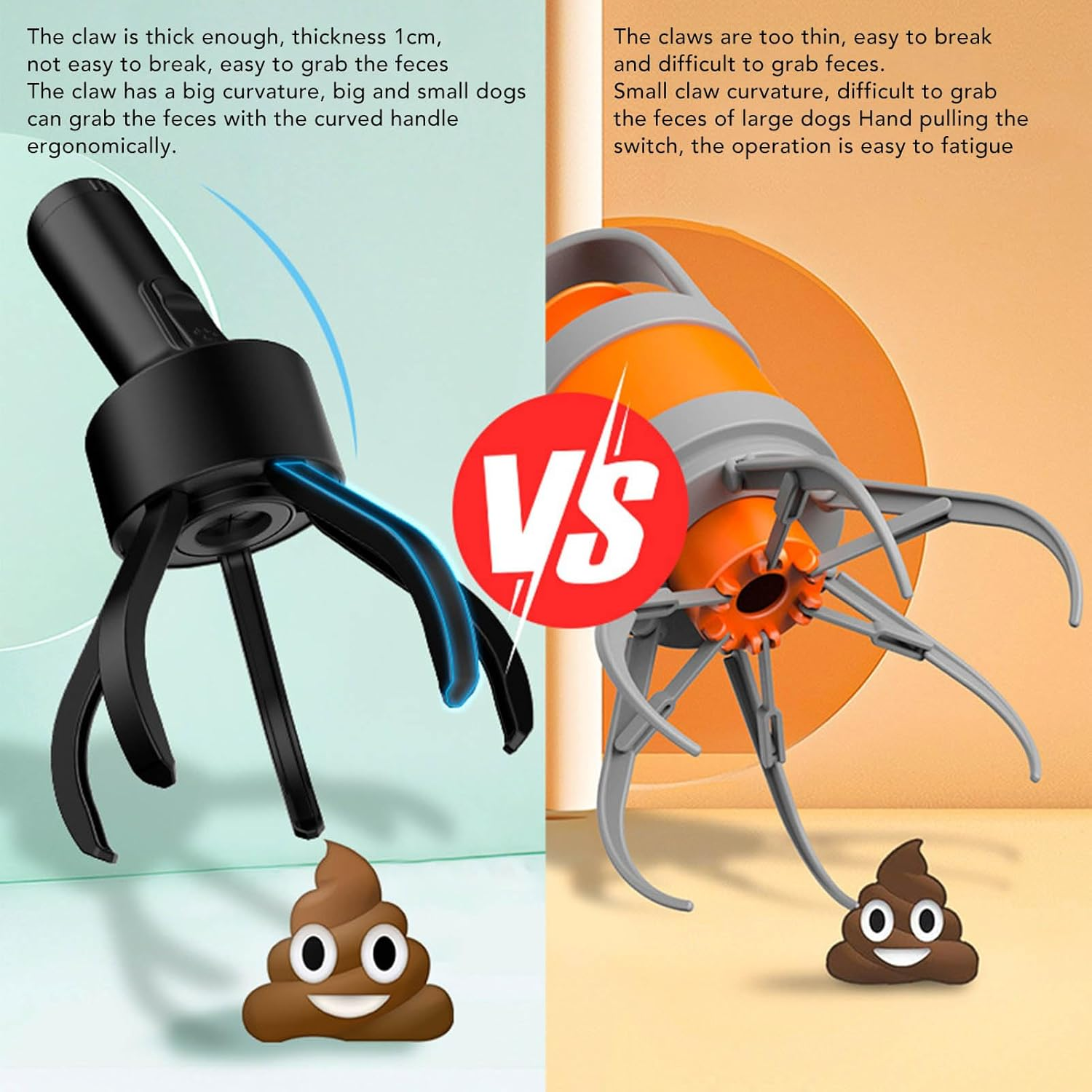 Dog Poop Scooper Portable Plastic Dog Waste Picker for Outdoor Walking a Dog image number 4