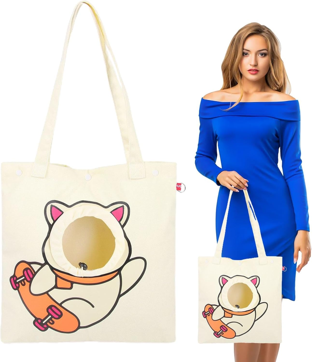 Pet Canvas Shoulder Carry Bag,Small Dog Carrier Sling - Pet Carrier for Small Dogs and Cats, Outdoor Dog Tote Bag for Shopping Camping - Yellow image number 6