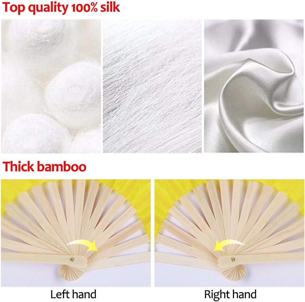 KIKIGOAL 1 Pair(Left+Right) Women Real Silk Belly Dance Fan Veil, Length 180Cm Width 90Cm image number 3