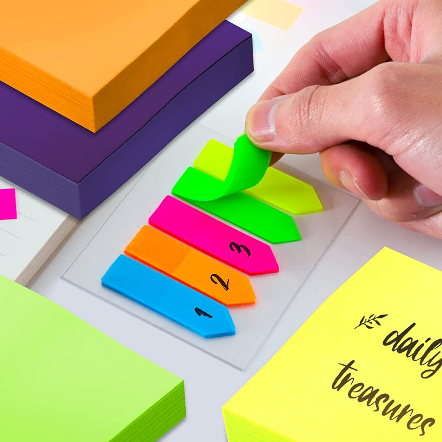 Daily Treasures Acrylic Monitor Memo Board, 7Pcs Set Includes 2Pcs Computer Monitors Side Panel(Left+Right), 1Pcs Message Memo Pad Shelve+4 Set Sticky Notes for Office Home Desk Organizer Phone Holder image number 6