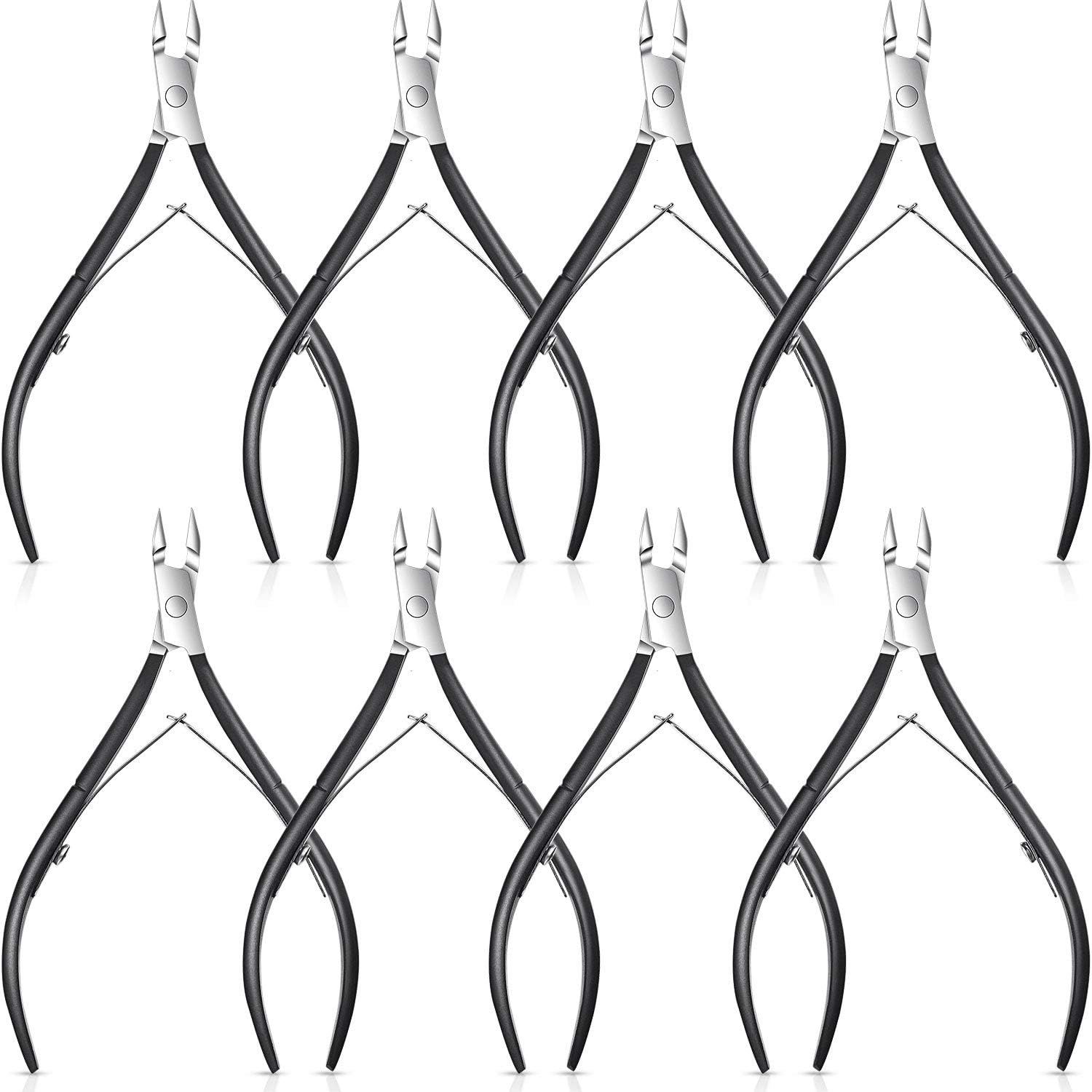 8 Pieces Cuticle Nippers Stainless Steel Cuticle Trimmer Pointed Blade Cuticle Cutter Clipper Dead Skin Remover Scissors Manicure Tools for Fingernails and Toenails