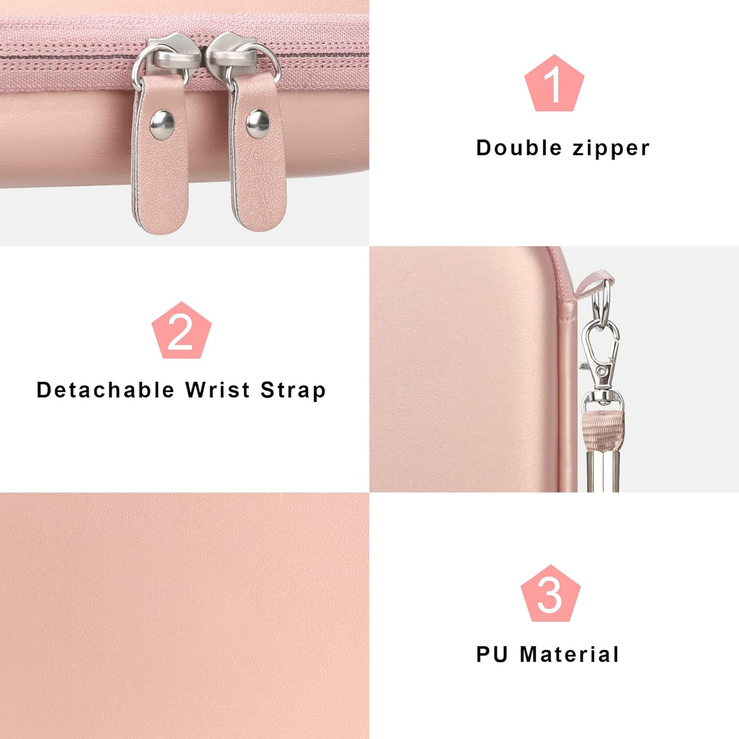 Canboc Hard Case for Canon Ivy 2/ Canon Zoemini 2 Mini Photo Printer Mobile Wireless Bluetooth Instant Camera Printer, Zipper Mesh Bag Fit Photo Paper Cable, Rose Gold - Pink image number 7