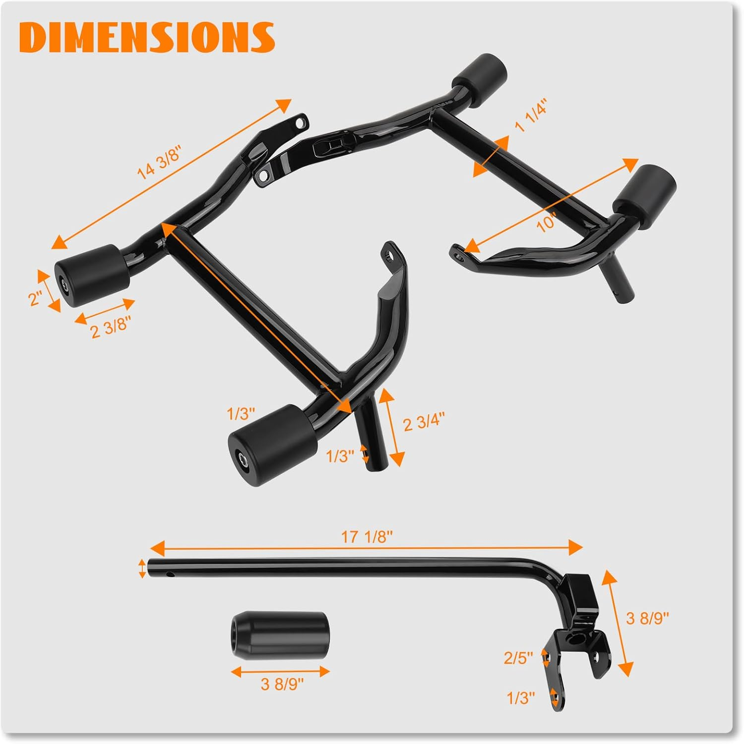 Saddlebag Guards Crash Bars Tip-Over Bar Rails Rear Saddlebag Support Bracket Protection Kit for Harley Touring Road King Street/Road/Electra Glide Ultra Classic Ultra Limited 2014-2025 image number 3