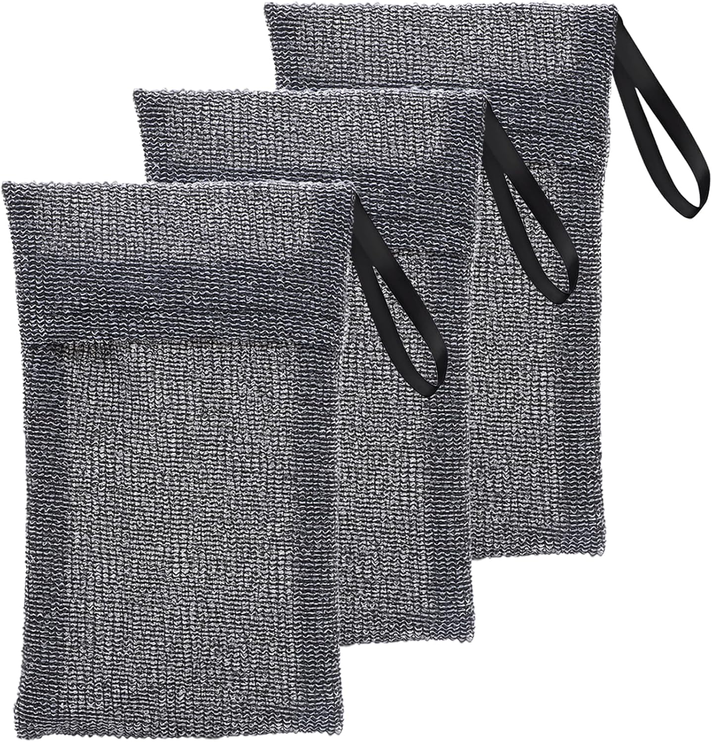 Travel Soap Saver Bag 3 Pcs Soap Pocket Exfoliating Soap Saver Pouch Rough Mesh Bar Soap Bags for Shower, Body Foam Scrubber Exfoliating Shower Sponge - Grey image number 5
