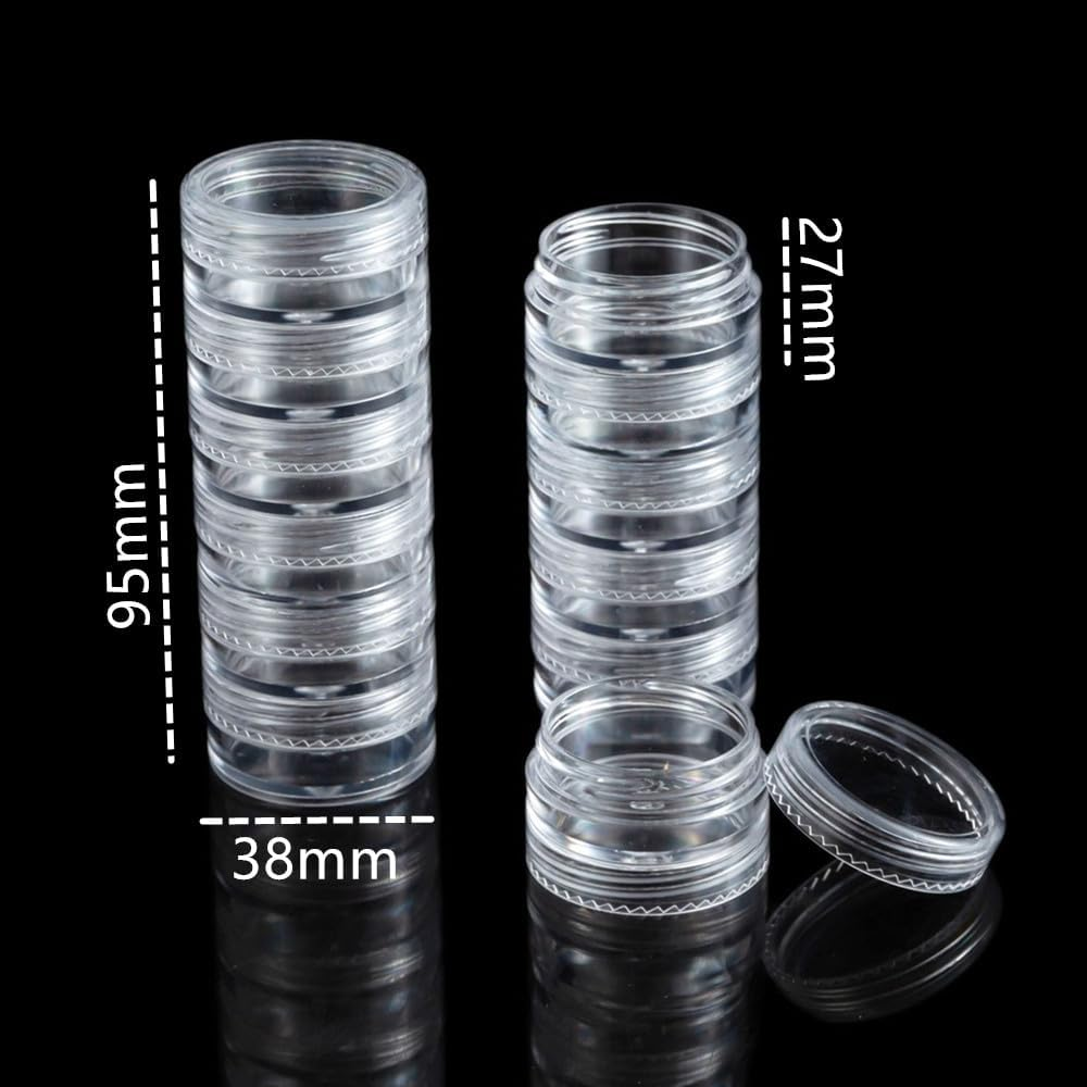 Small Stackable Containers, round Stackable Containers,Stackable round Plastic Bead Storage Jars Cuicanfla 6 Set 6 Layer Clear Stackable Jars round Container,Stackable round Plastic Containers image number 4