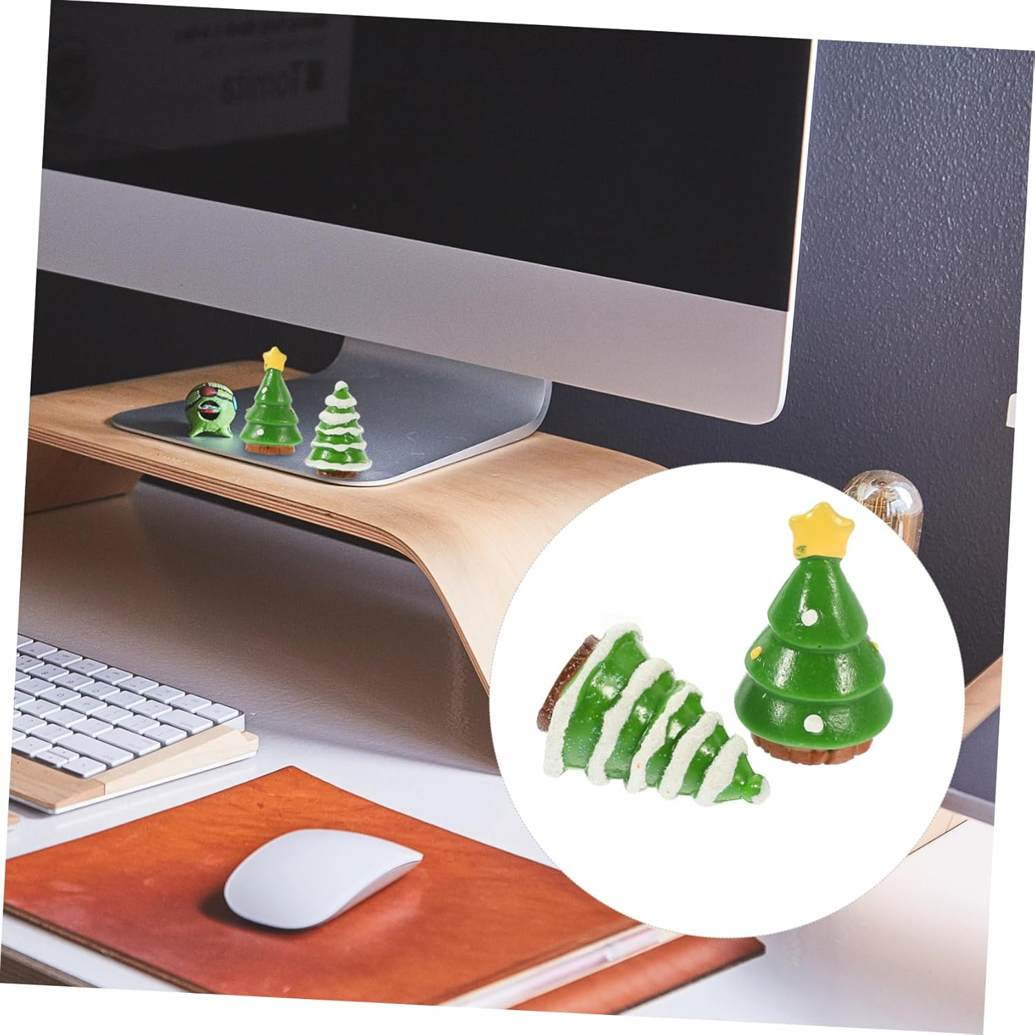 GARVALON 12Pcs Mini Xmas Tree Ornaments Santa Claus Snowman Christmas Decorations Desktop Tree Decor Xmas Ornament image number 3