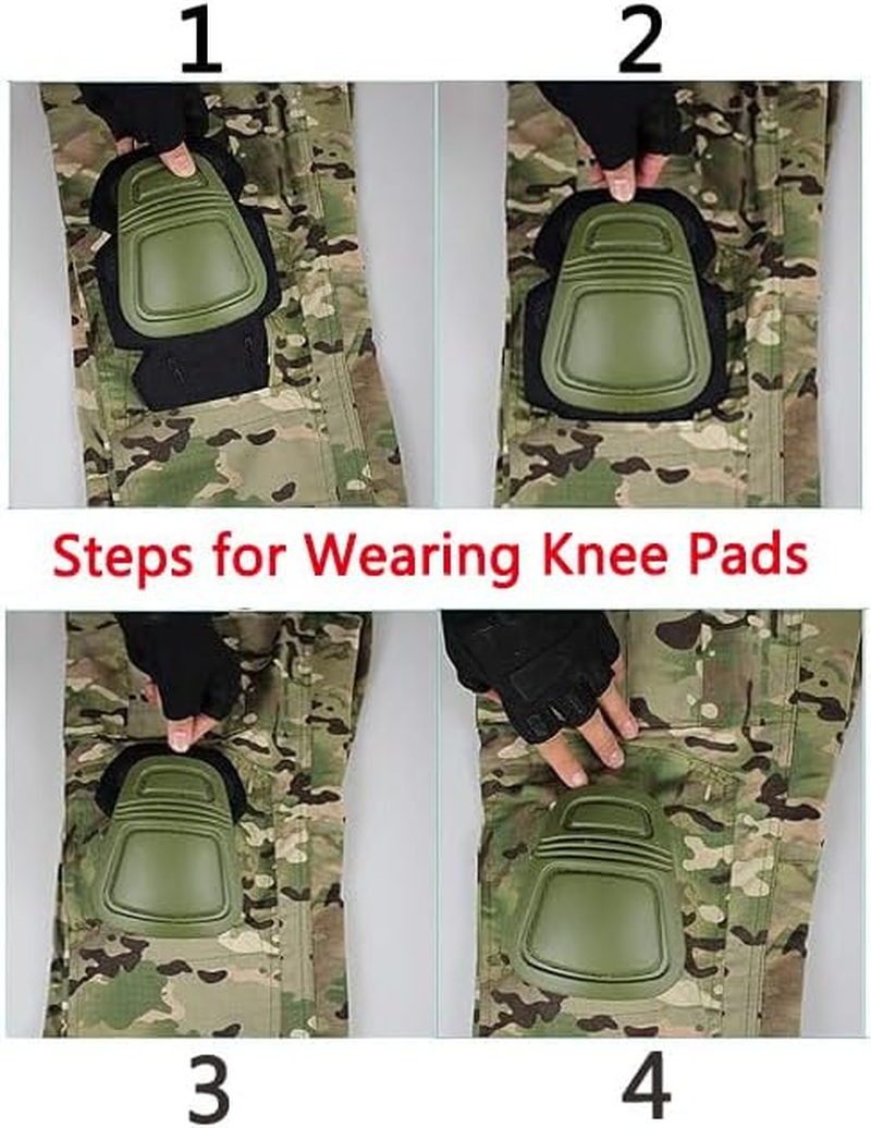 H World Shopping Military Army Tactical Airsoft Paintball Shooting Pants Combat Men Pants with Knee Pads BK image number 6
