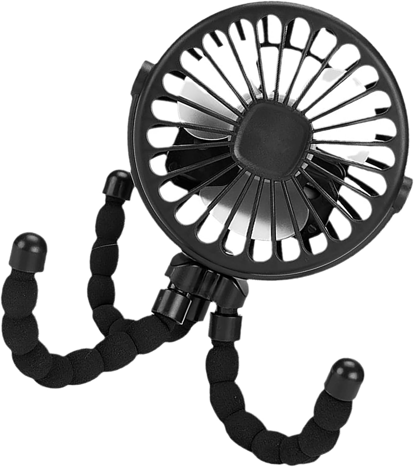 Baby Stroller Fan, Portable Flexible Lightweight USB Clip Battery Operated Baby Car Fan for Outdoor Camping (Black) - Pink image number 4