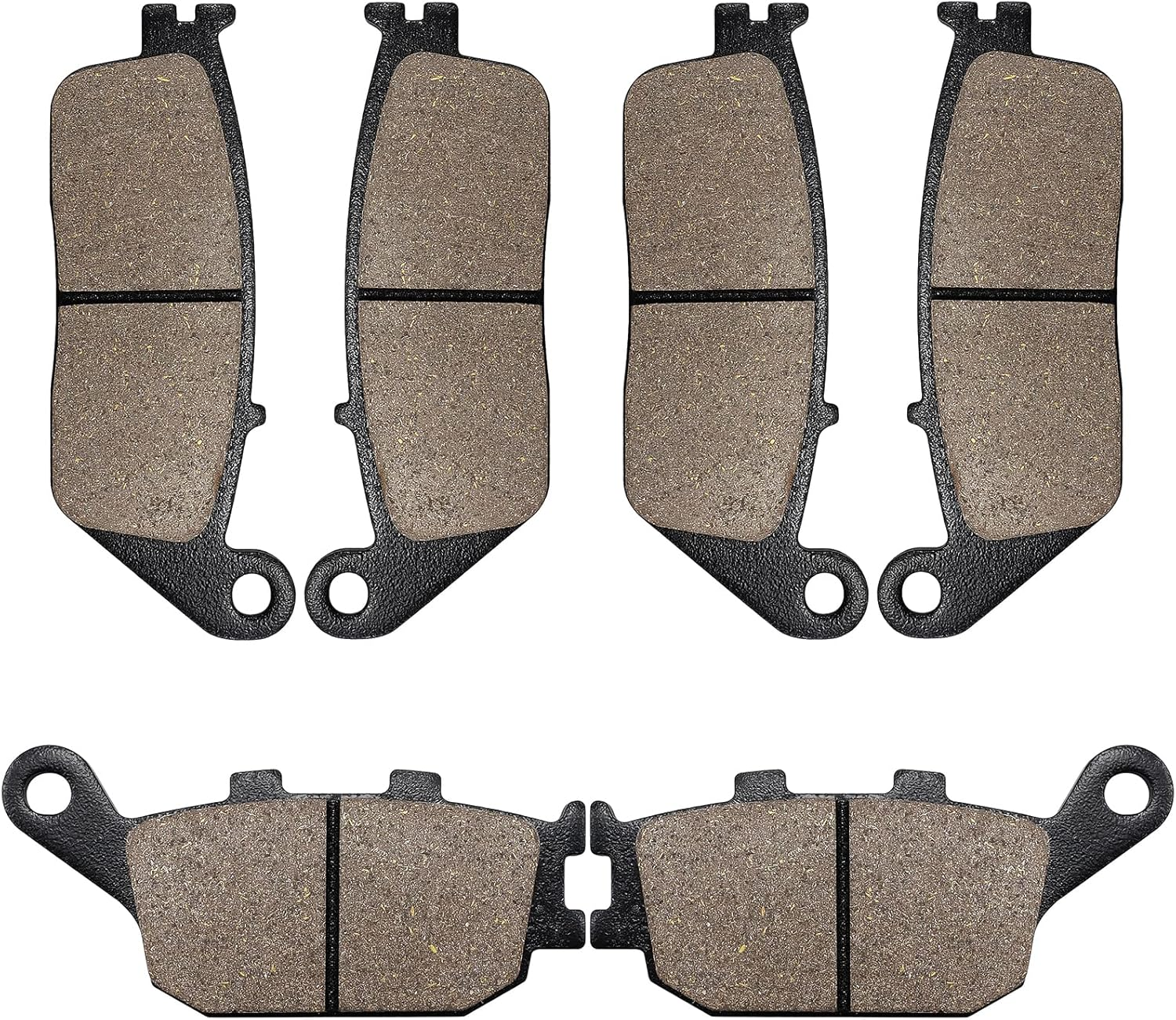 SOLLON Front and Rear Brake Pads for Kawasaki 650 Z650 ER 650 2017-2020 Z750 ZR 750 2007-2011 KLE650 Versys 650 2016-2020 for Honda 600 CB600F Hornet 1998-2006 CB600 Hornet S 2000-2004 CB750 1992-2002 image number 2